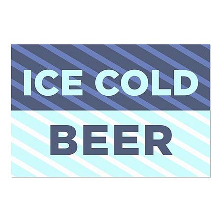 Cgsignlab | בירה קרה קרח -חלון כחול נצמד | 36 x24